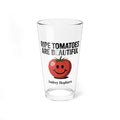 Mixing Glass - "Ripe Tomatoes Are Beautiful" Audrey Hepburn Quote with Smiling Tomato Graphic (16oz)