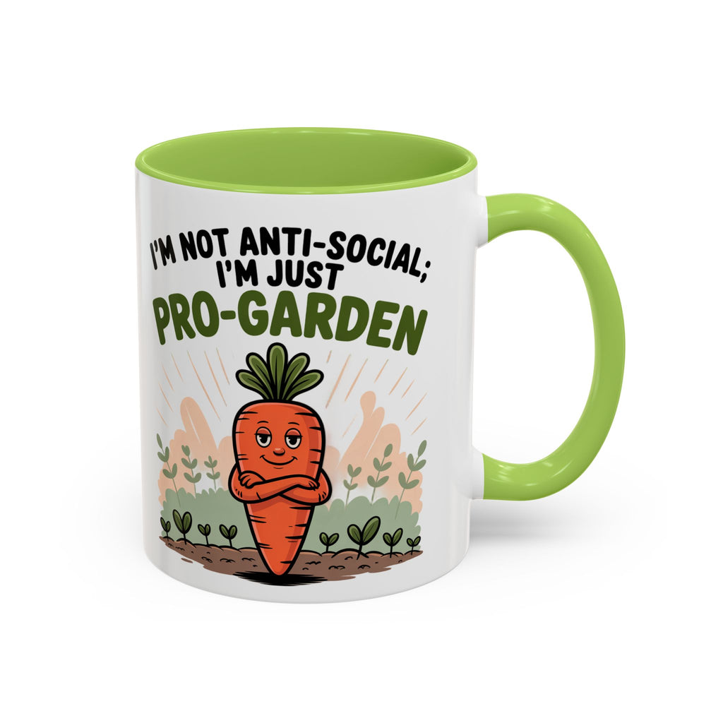 Pro-Garden Coffee Mug – "I'm Not Anti-Social; I'm Just Pro-Garden" Accent Mug