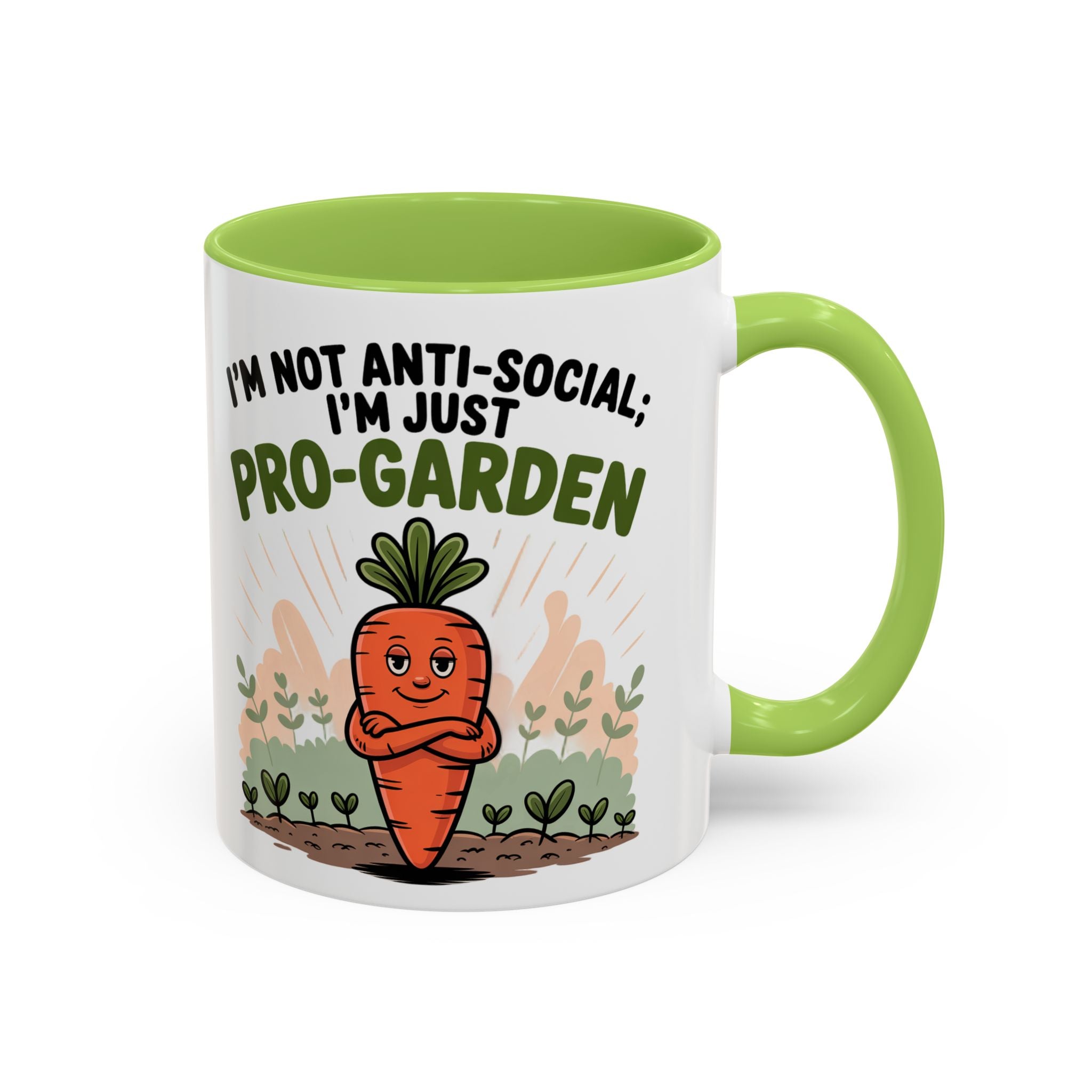 Pro-Garden Coffee Mug – "I'm Not Anti-Social; I'm Just Pro-Garden" Accent Mug