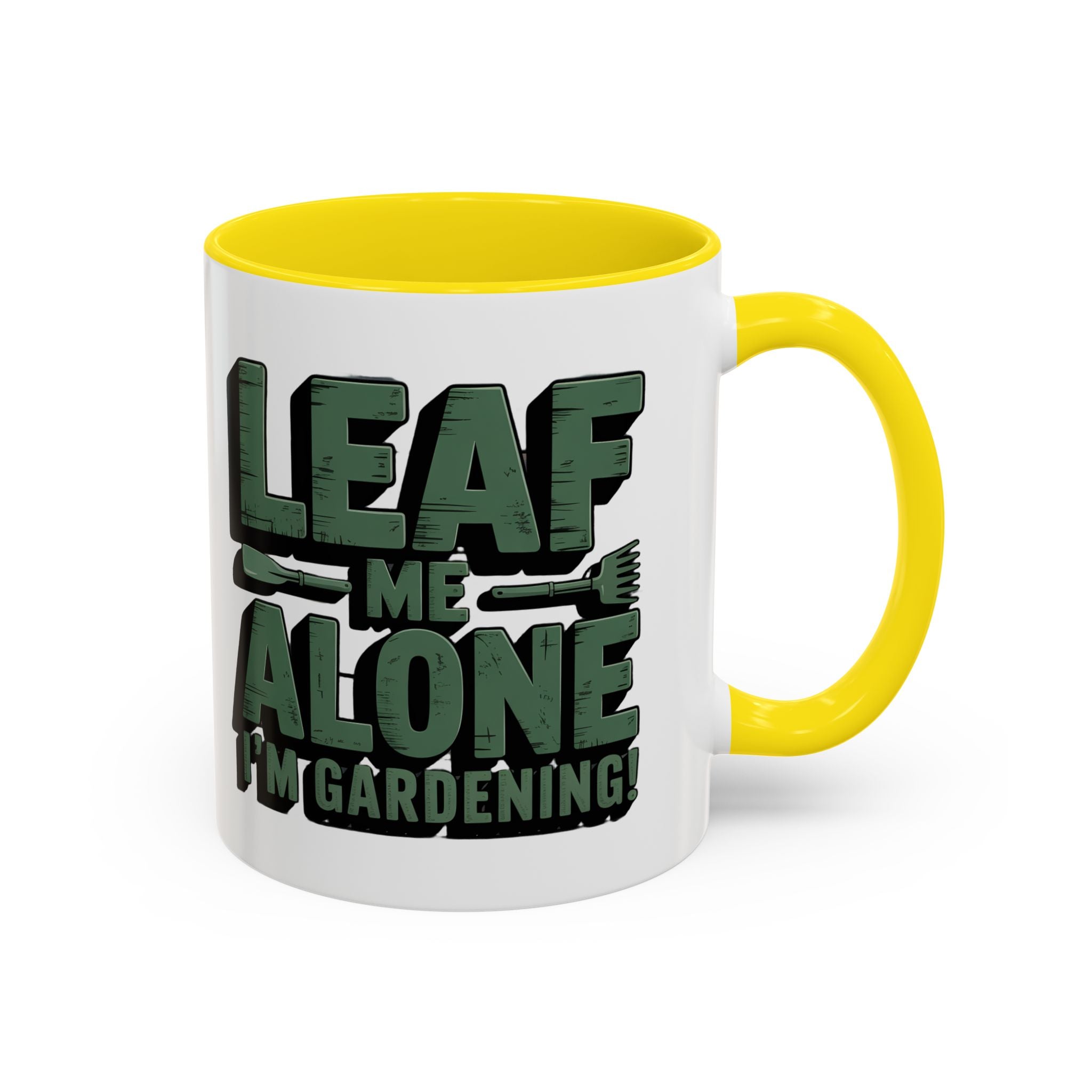 Gardening Mug — "Leaf Me Alone, I’m Gardening" Accent Coffee Cup