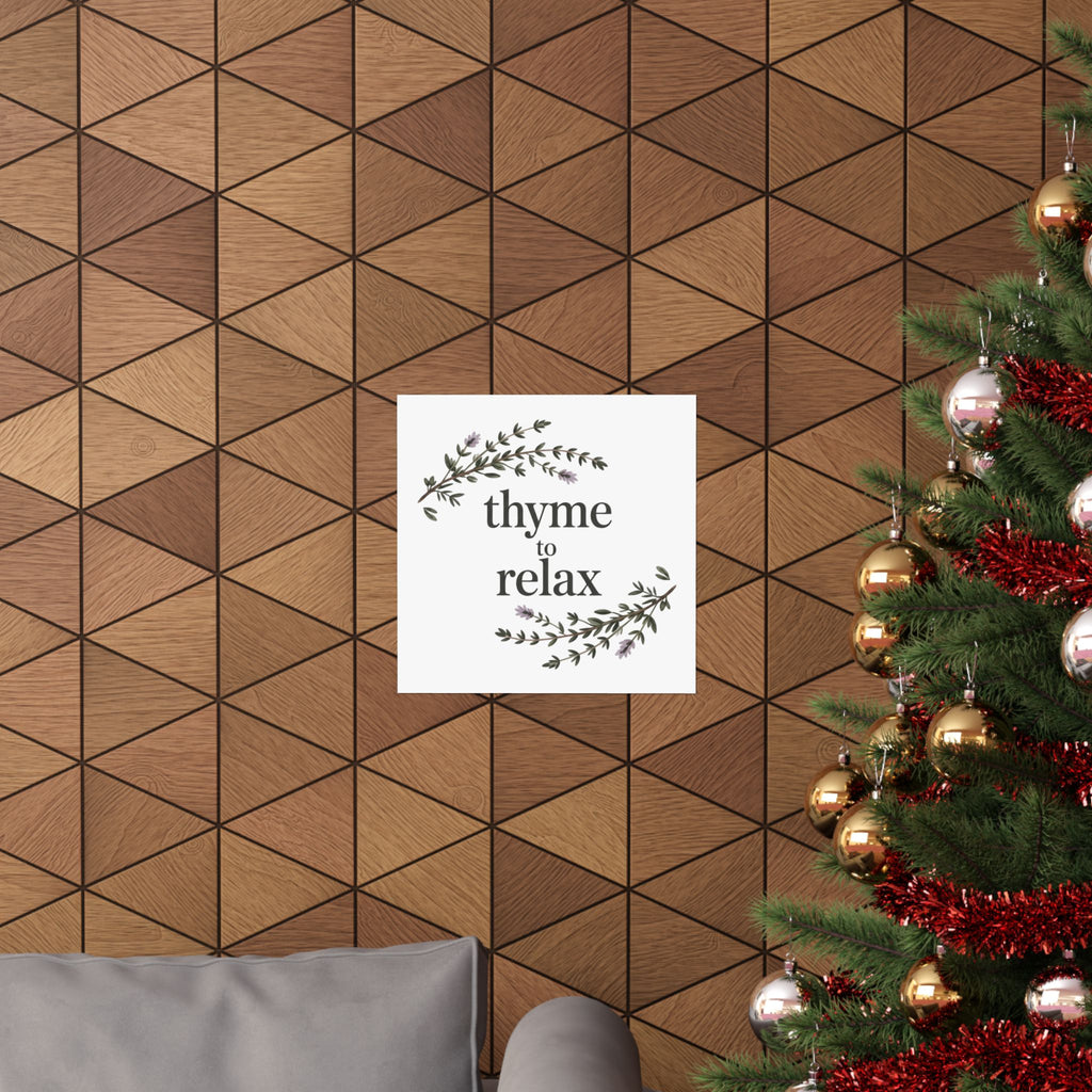 Thyme to Relax Botanical Poster — Calming Kitchen or Spa Wall Art