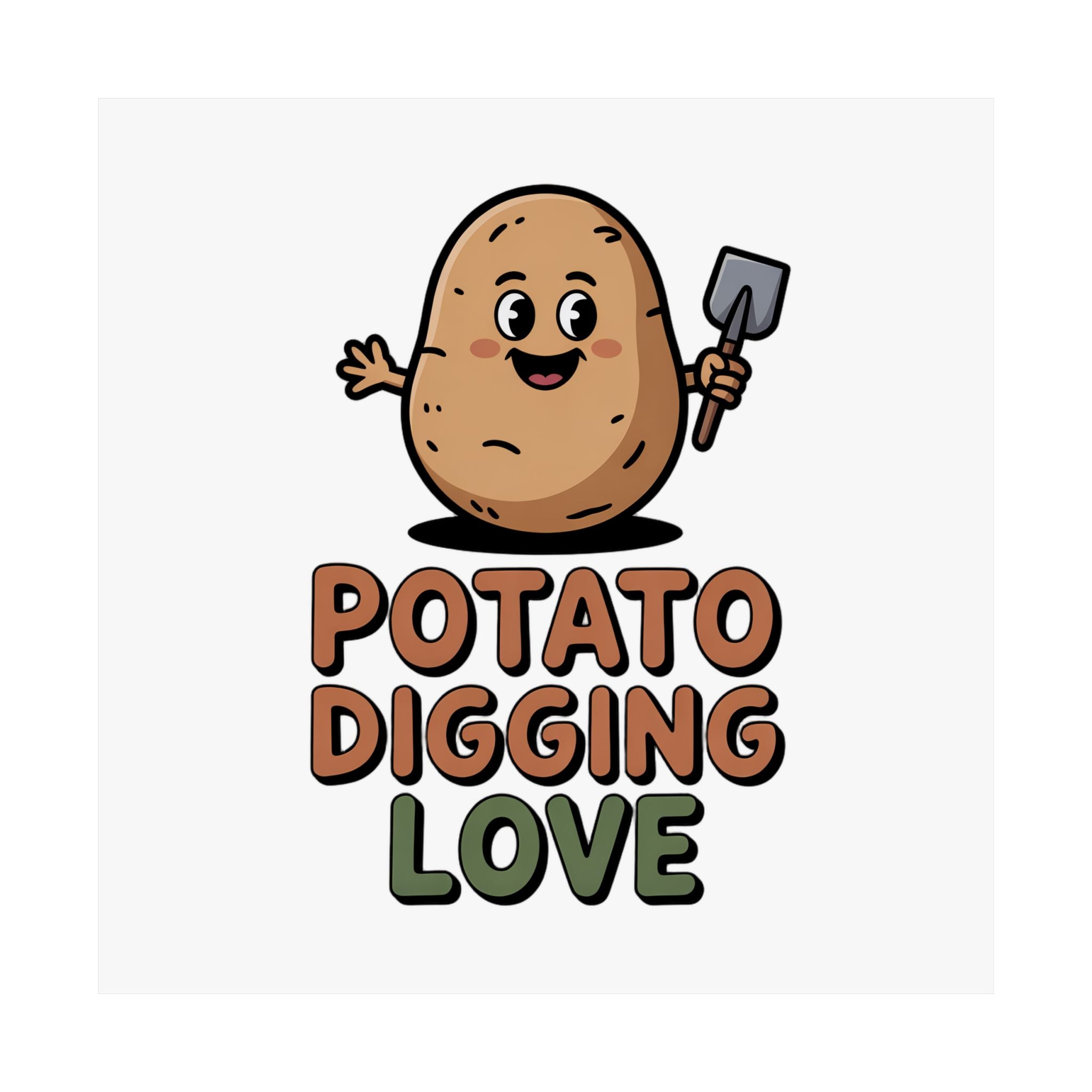 Potato Digging Love Poster — Cute Gardening Wall Art for Gardeners & Veggie Lovers