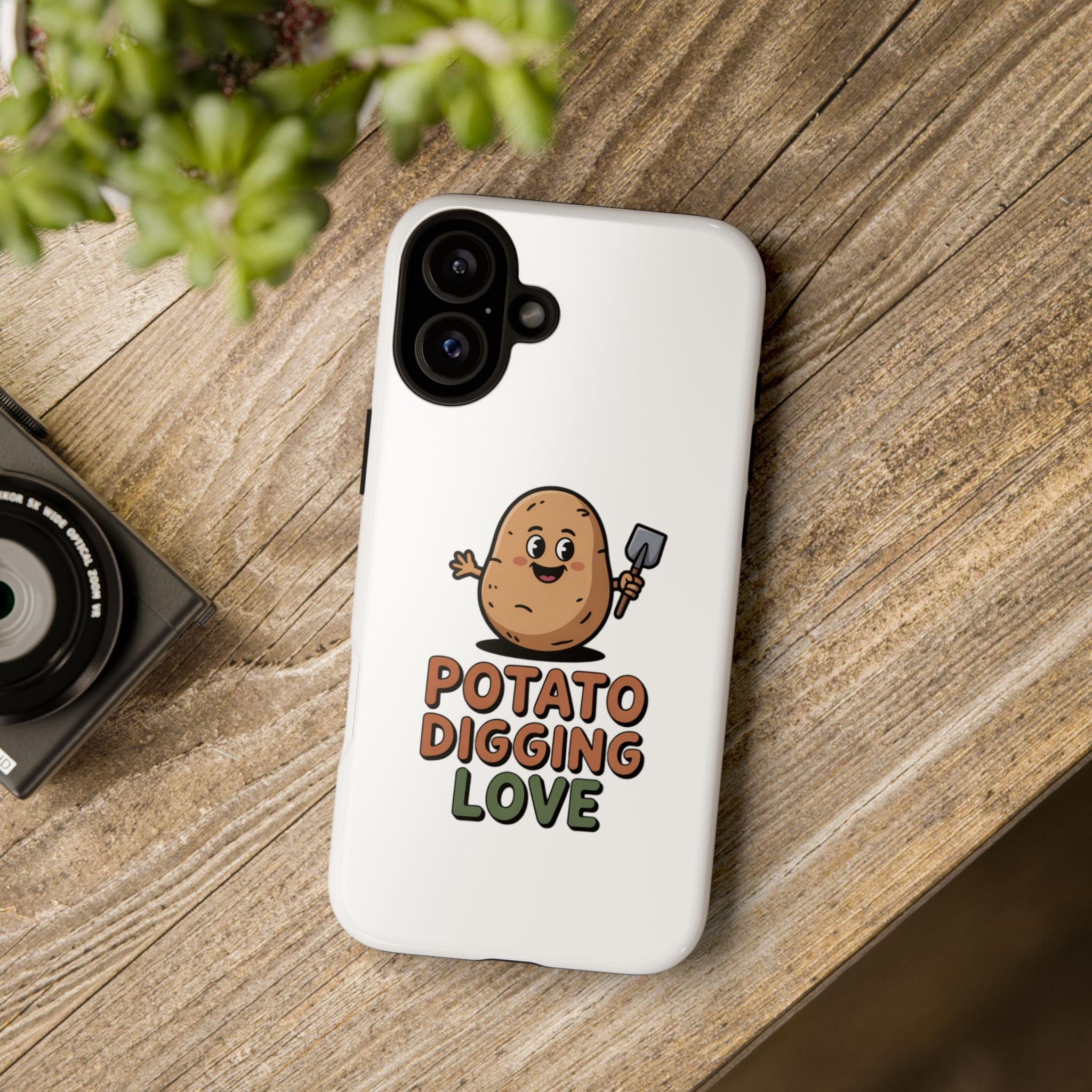 Phone Case — "Potato Digging Love" Cute Gardening Cartoon Protective Cover