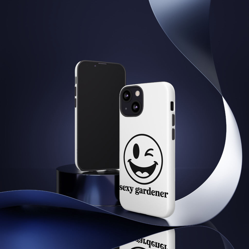 Phone Case — Winking Smiley “sexy gardener” Graphic