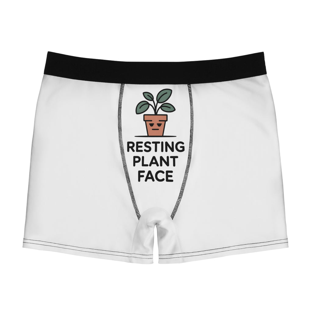 Men's Boxer Briefs — 'Resting Plant Face' Cute Plant Pot Graphic Underwear