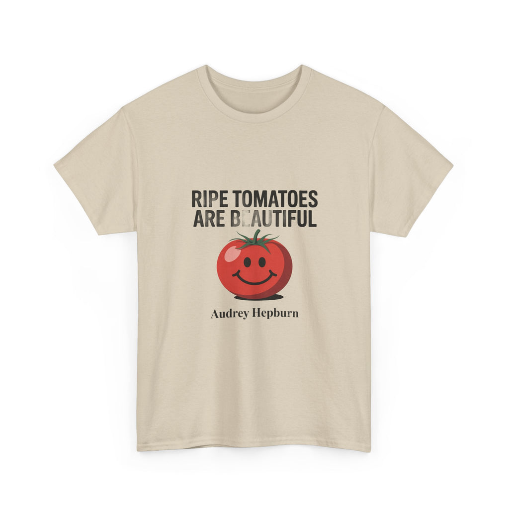 Tomato Smile Graphic Tee — "Ripe Tomatoes Are B.Autiful" Audrey Hepburn Quote