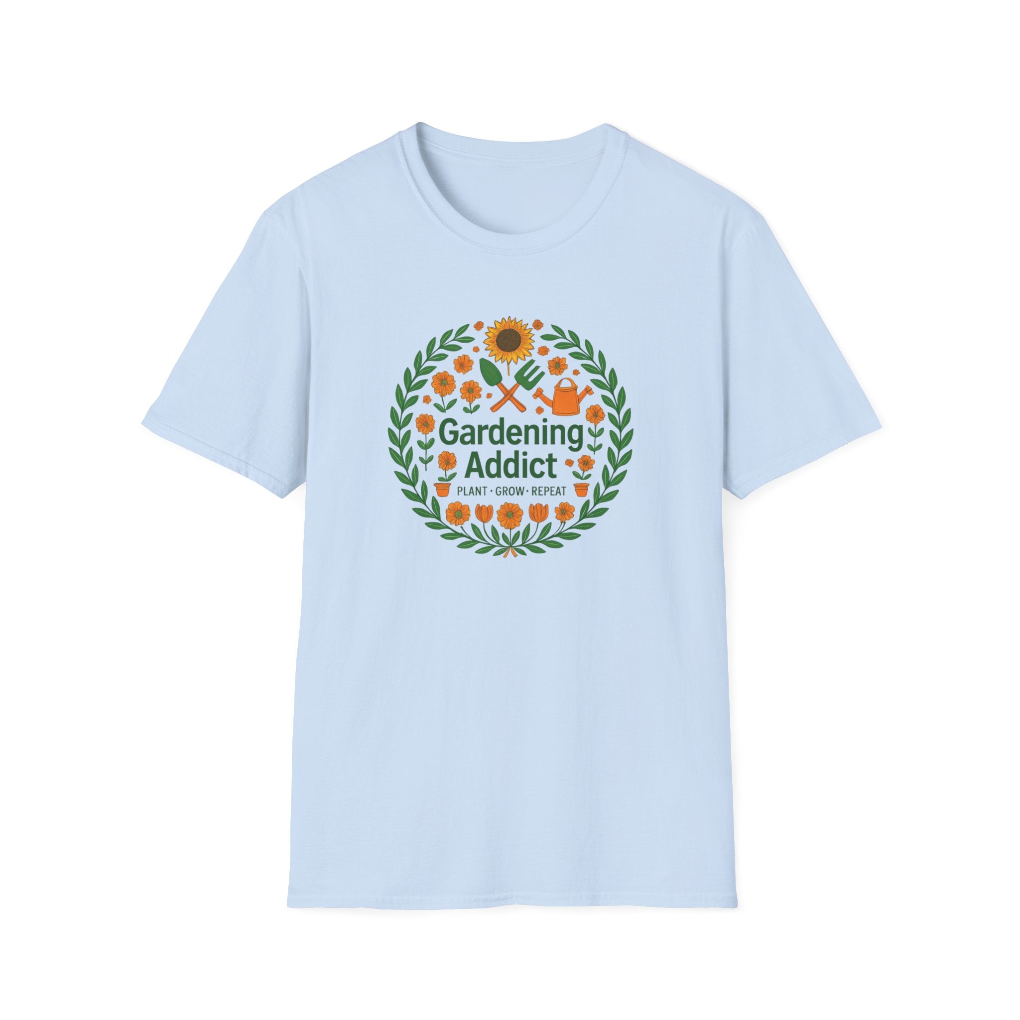 Gardening Addict T-Shirt — Plant Grow Repeat Graphic Tee