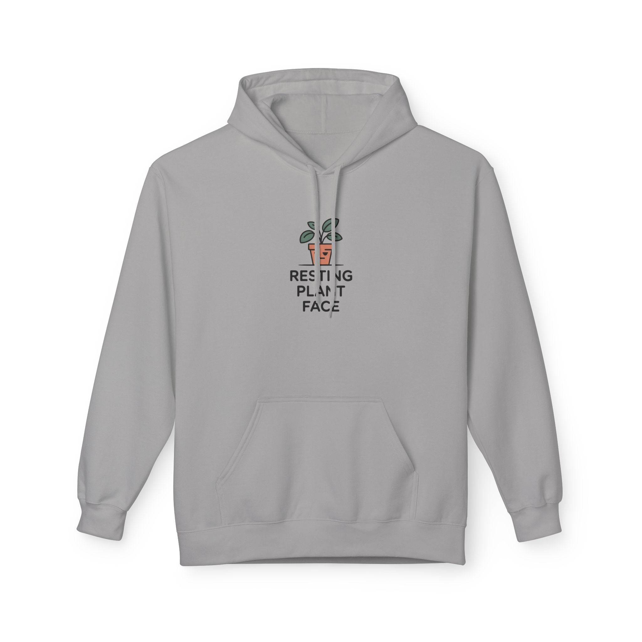 Resting Plant Face Hoodie — Cute Plant Lover Graphic Pullover