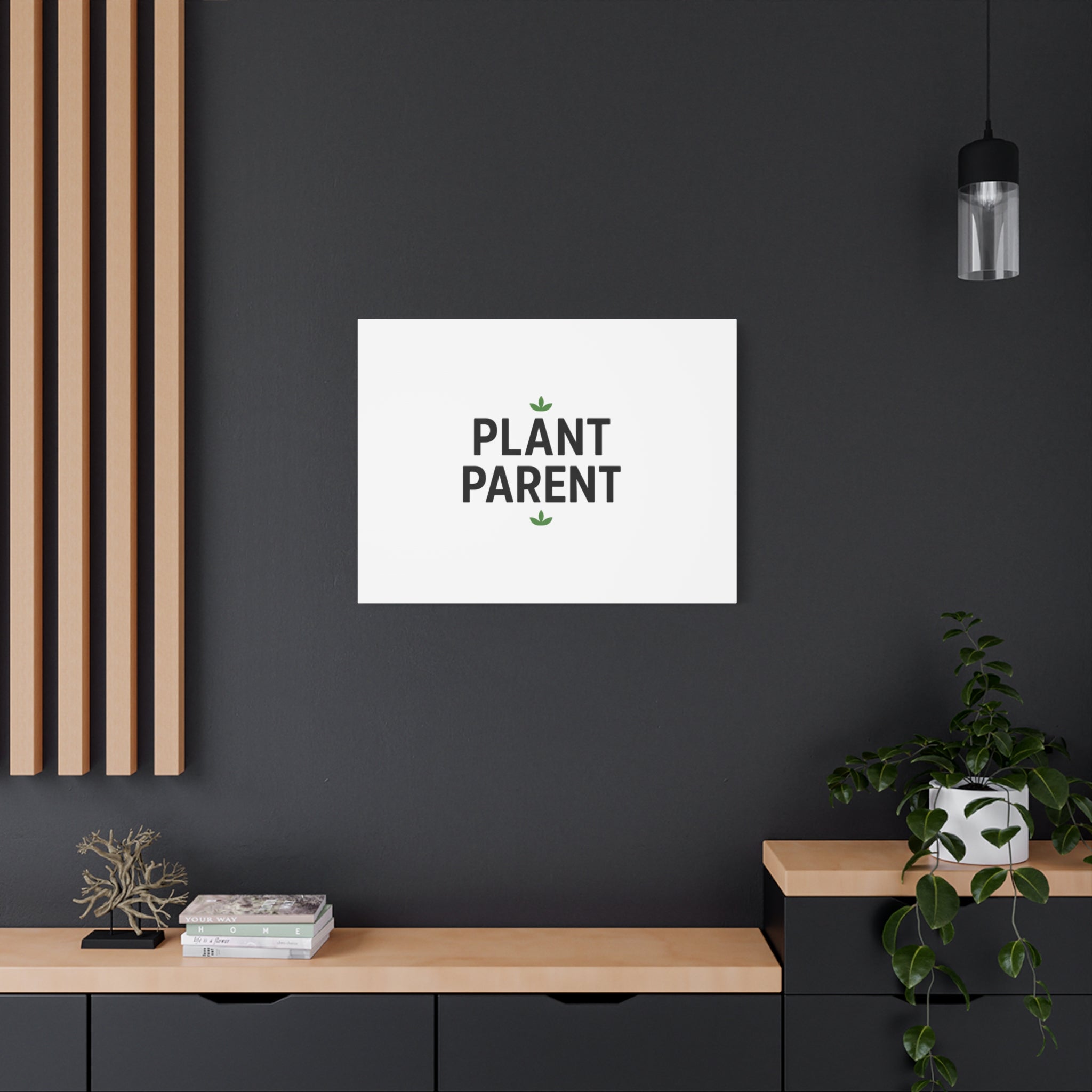 Plant Parent Canvas Wall Art — Minimalist Botanical Typography Print