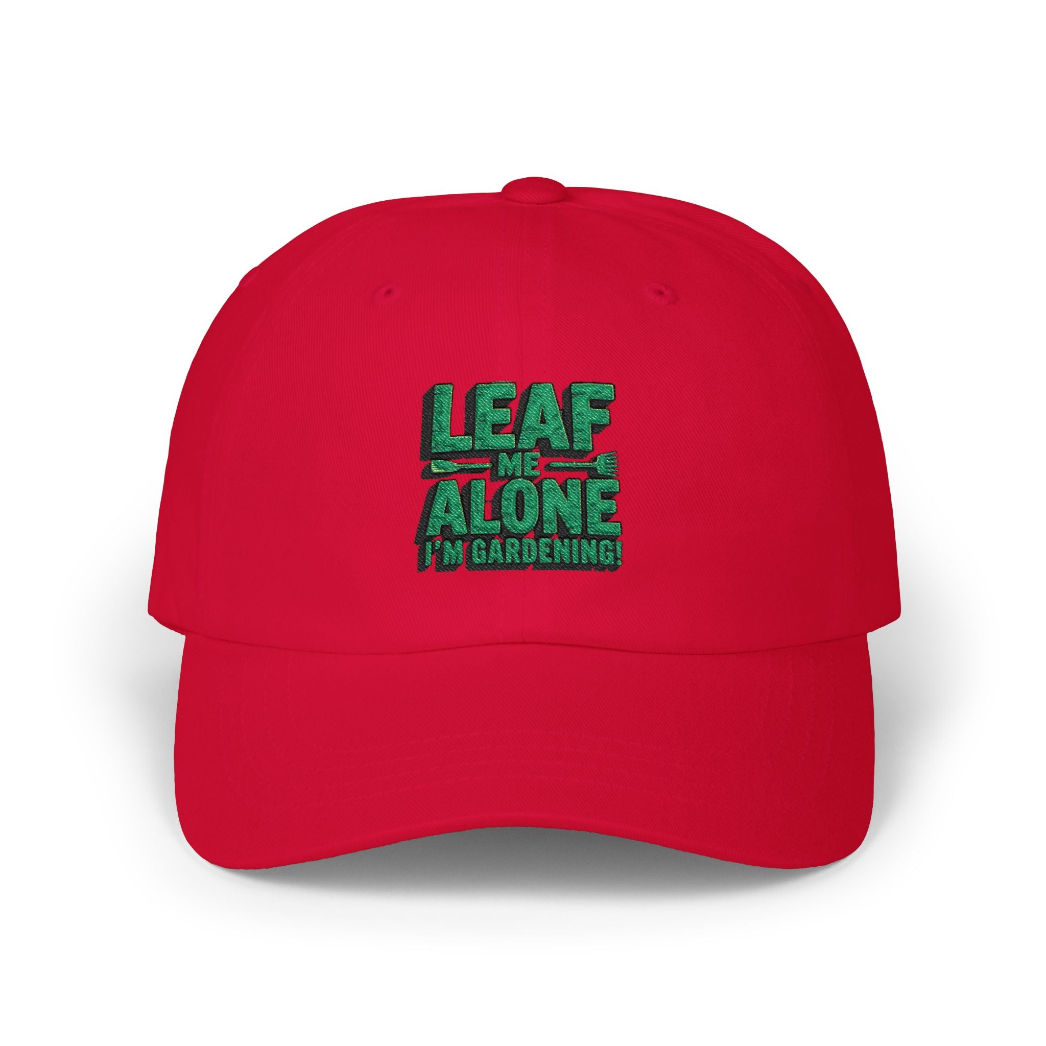 Dad Cap – "Leaf Me Alone" Gardening Hat (Funny Plant Lover Embroidered Cap)