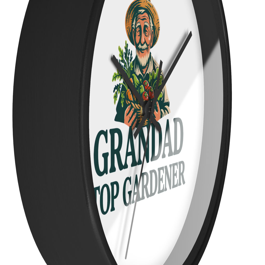 Grandad Top Gardener Wall Clock — Gift for Grandpa, Gardening Lover Decor