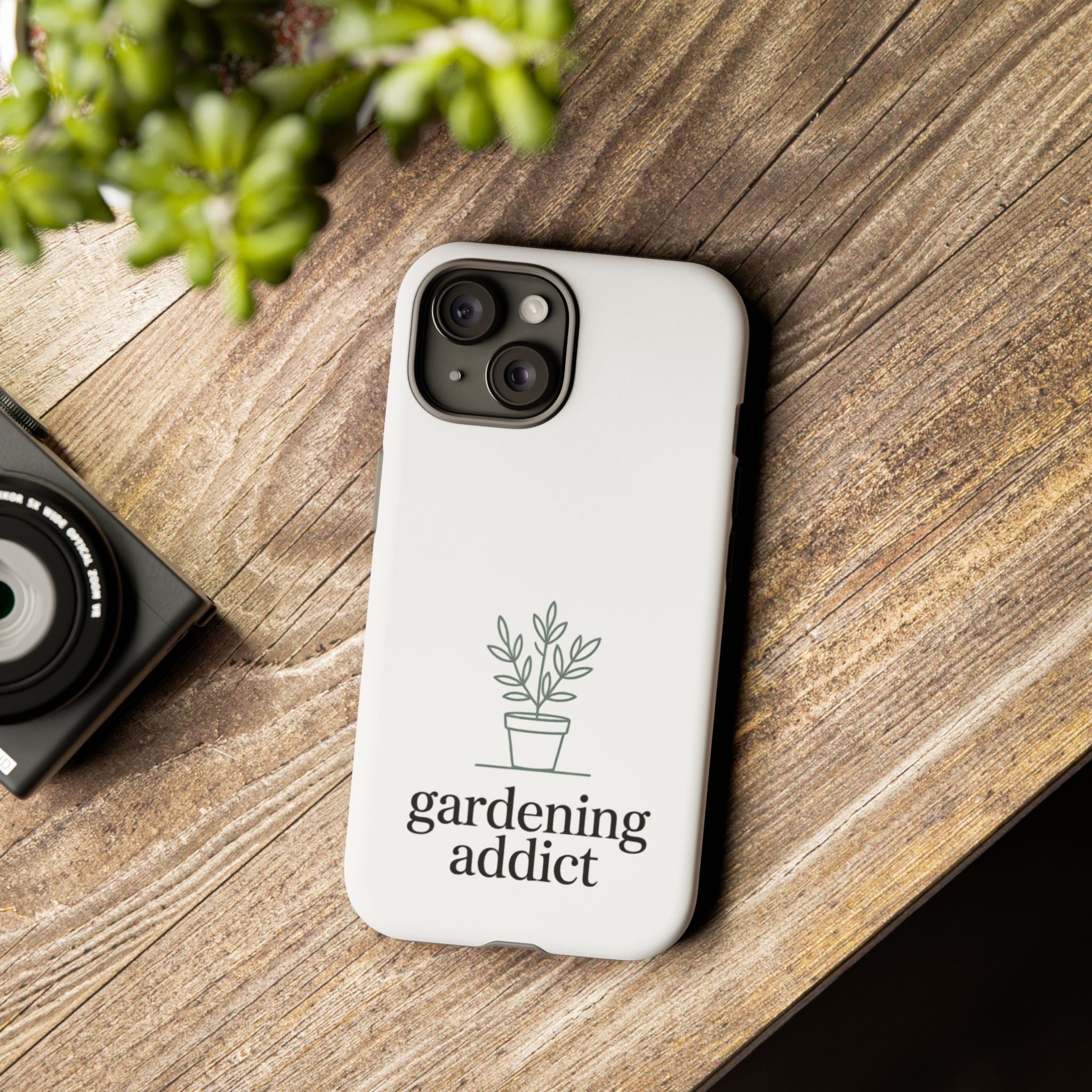 Phone Case — 'gardening addict' Minimal Plant Design