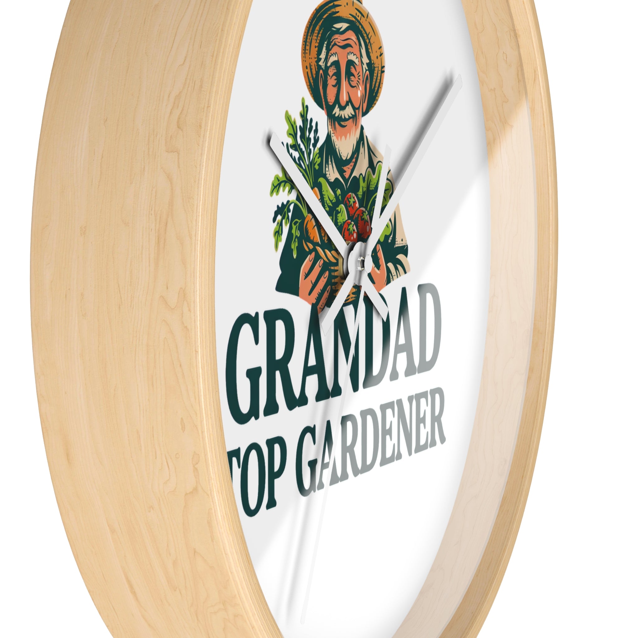 Grandad Top Gardener Wall Clock — Gift for Grandpa, Gardening Lover Decor
