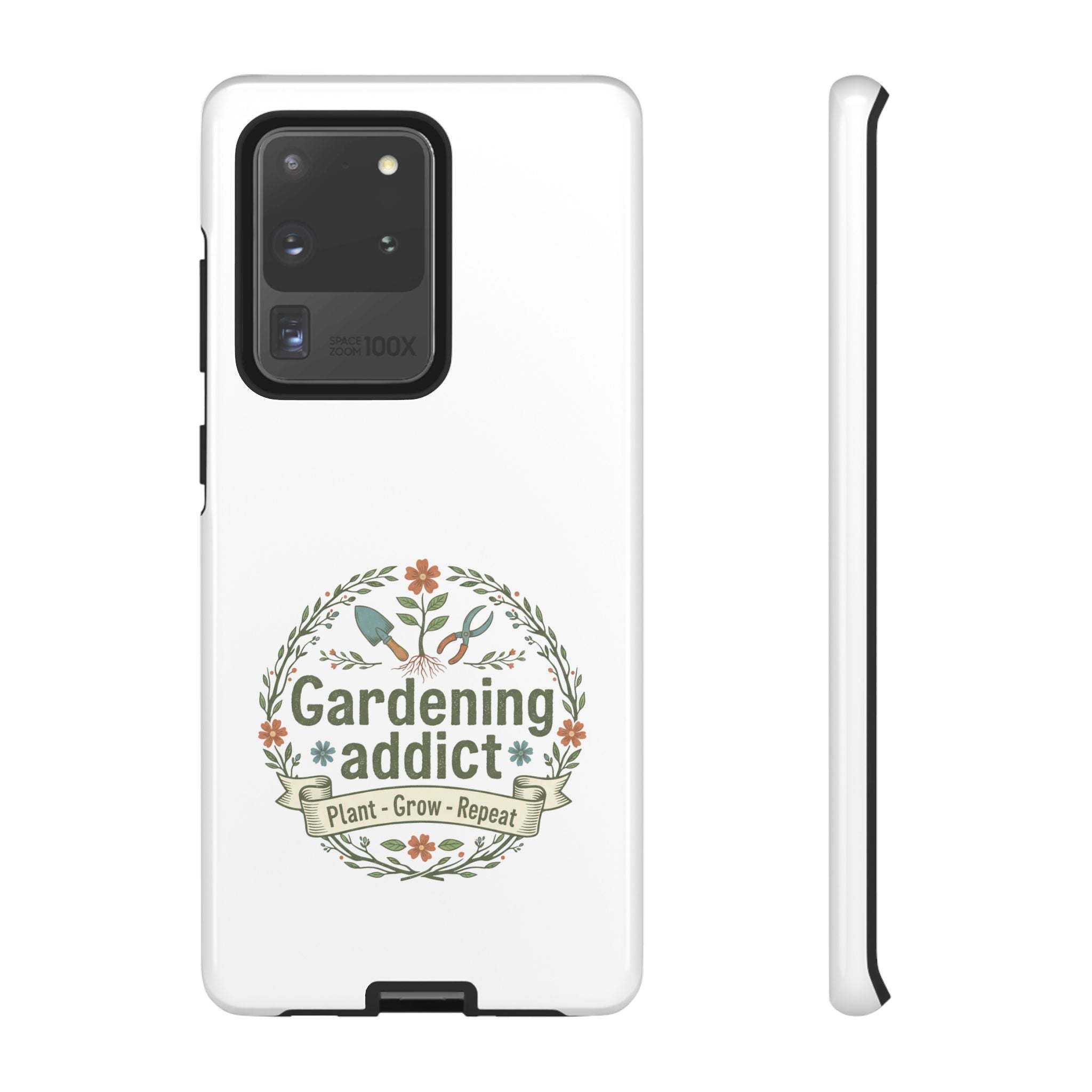 Phone Case — Gardening Addict "Plant • Grow • Repeat" Floral Garden Phone Cover