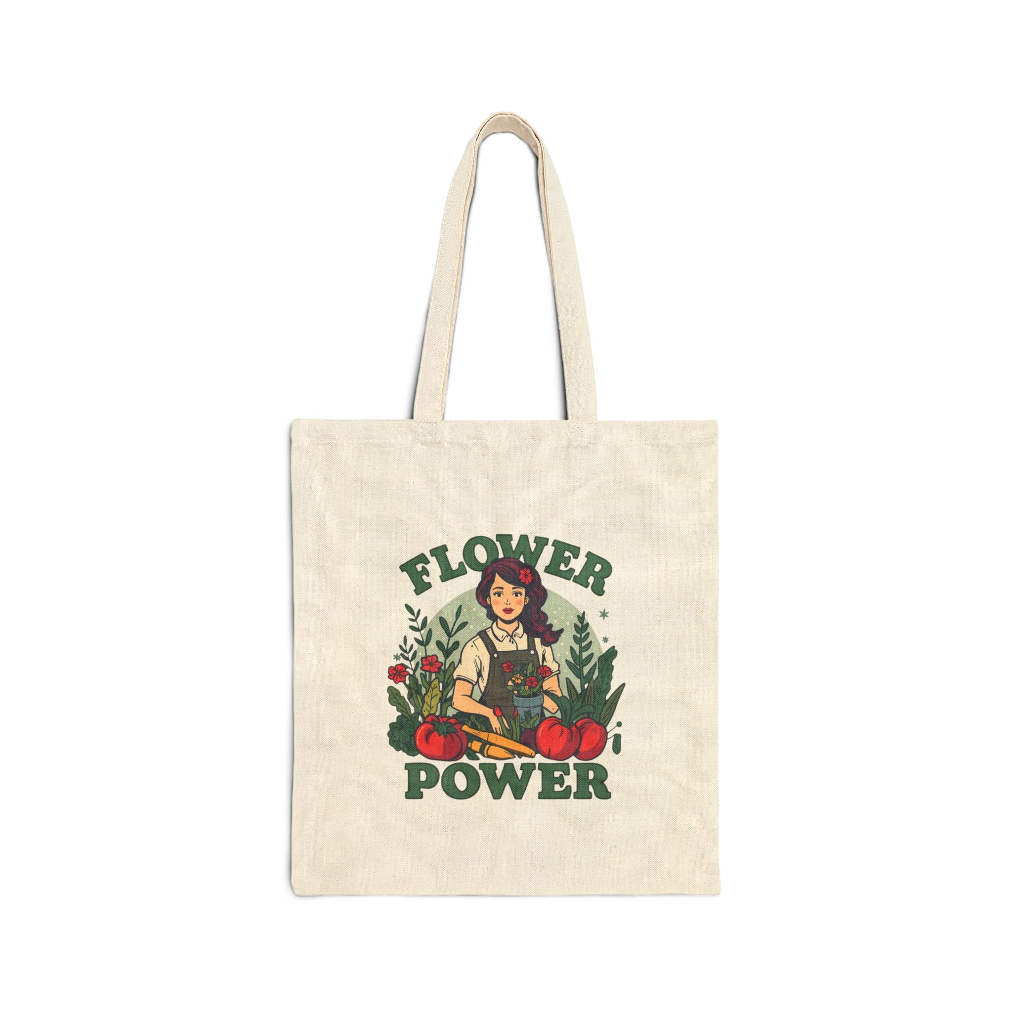 Tote Bag — “Flower Power” Vintage Gardener Tote