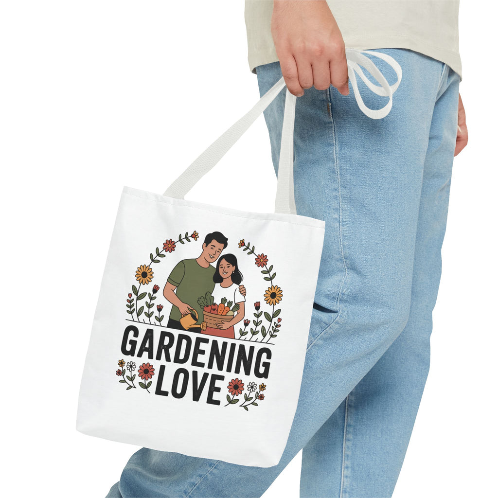 Gardening Love Tote Bag — Floral Couples Gardeners Market Bag
