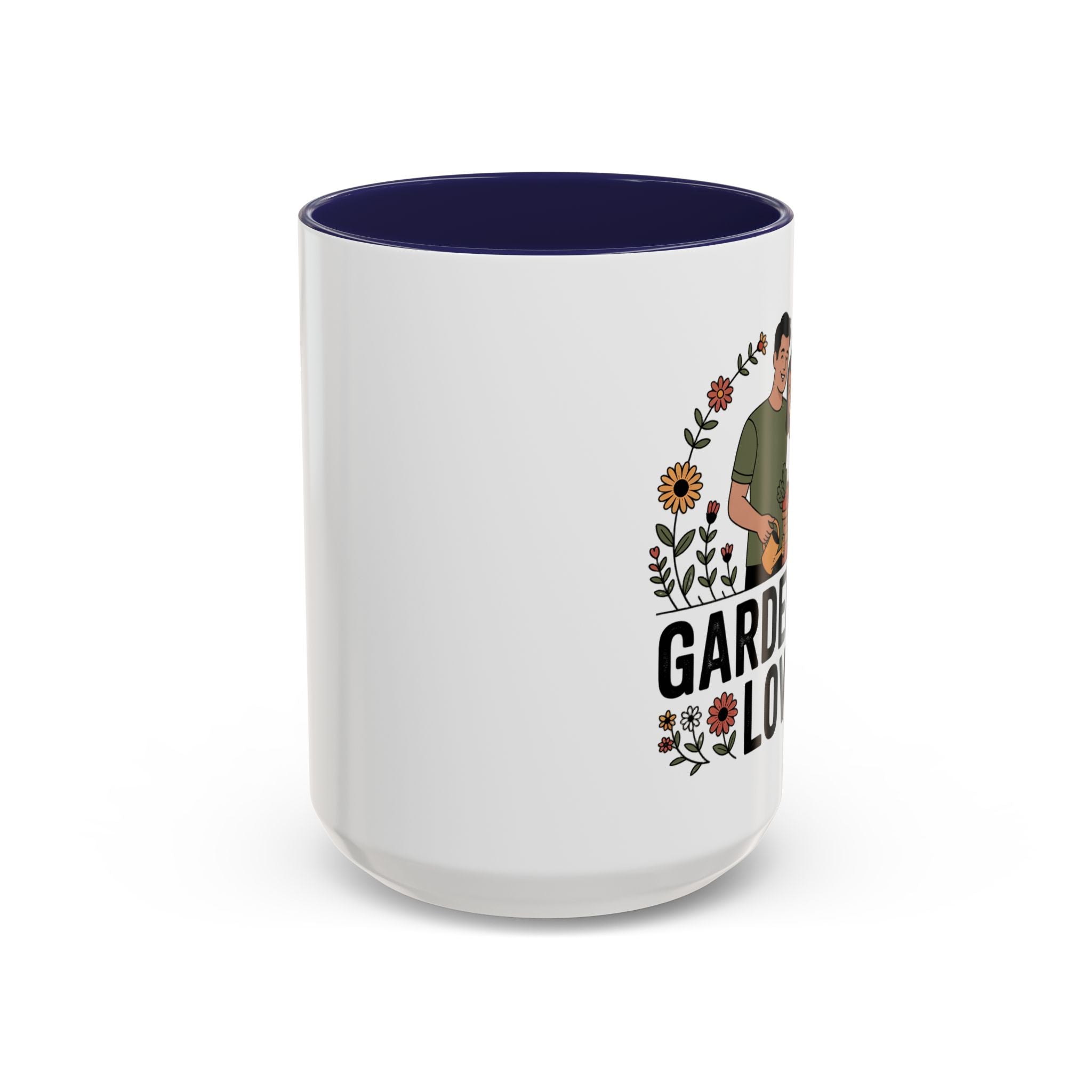 Gardening Love Accent Coffee Mug – Cute Couple Floral Gardeners (11/15oz)
