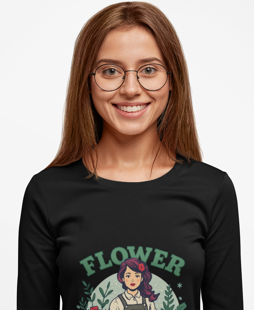 Flower Power Long Sleeve Tee – Vintage Botanical Graphic