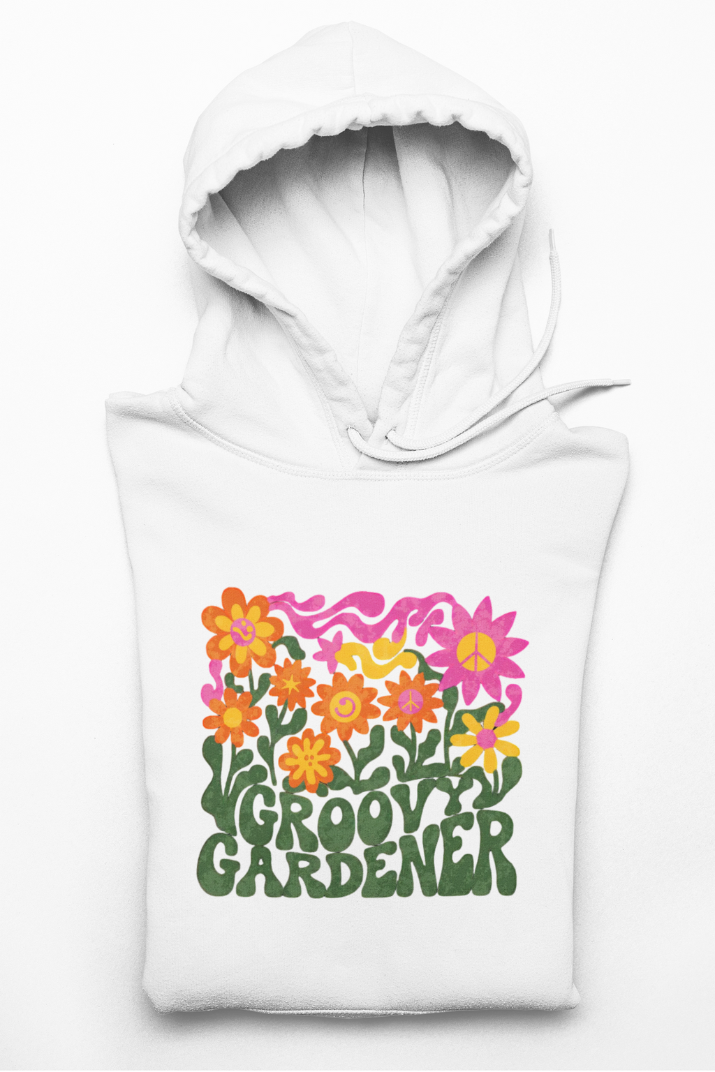 Gardener Hoodie – Retro Floral “Groovy Gardener” Pullover