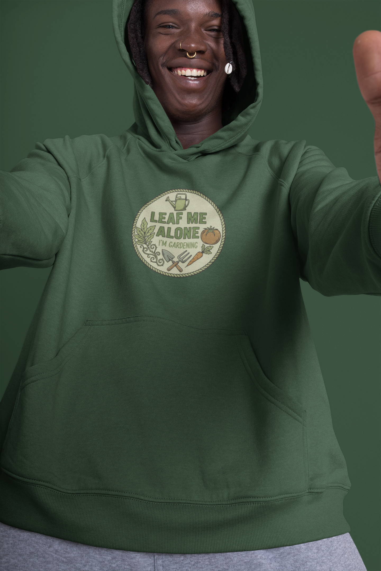 Leaf Me Alone I'm Gardening Hoodie — Vintage Gardening Sweatshirt