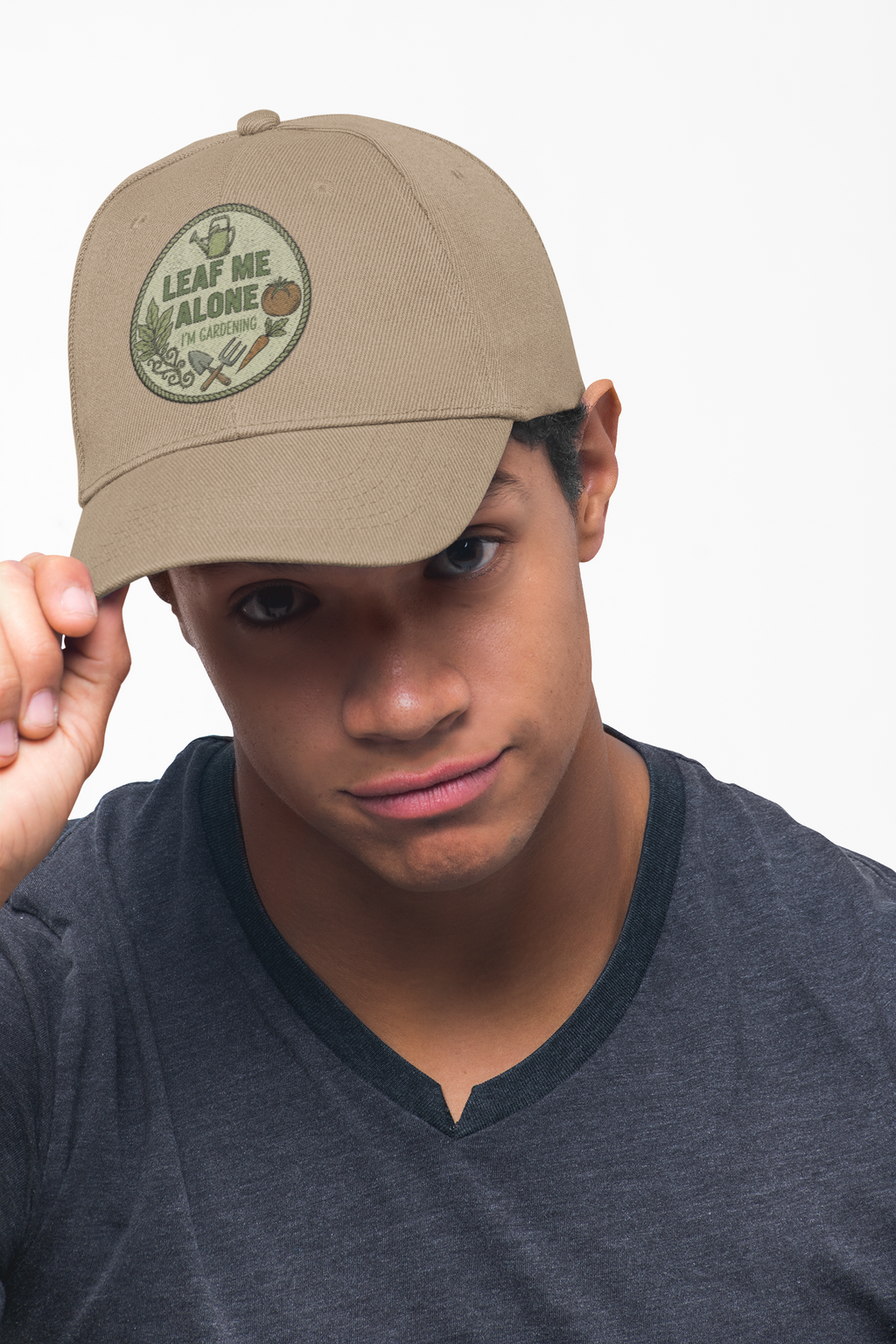 Garden Dad Cap — "Leaf Me Alone, I'm Gardening" Vintage Hat
