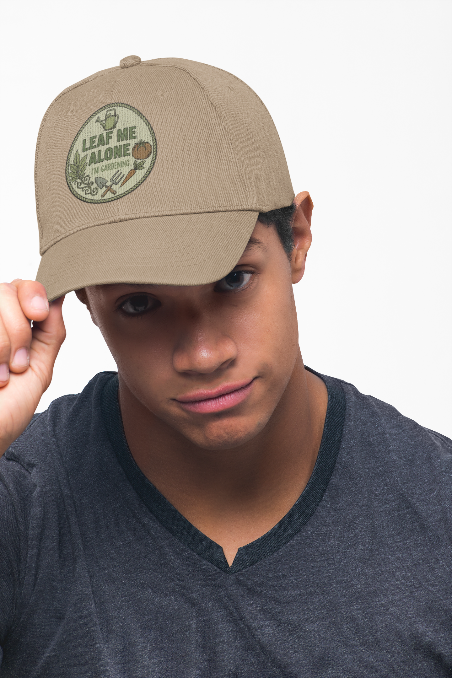 Garden Dad Cap — "Leaf Me Alone, I'm Gardening" Vintage Hat
