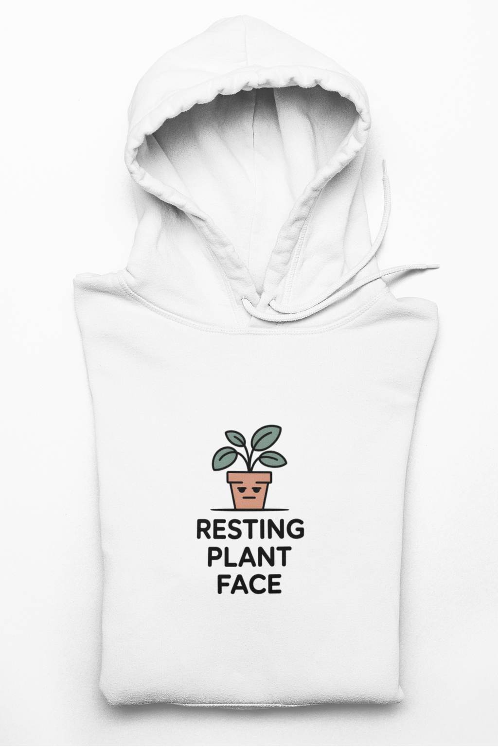 Resting Plant Face Hoodie — Cute Plant Lover Graphic Pullover