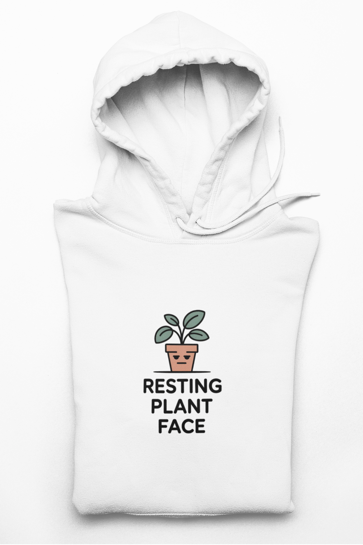 Resting Plant Face Hoodie — Cute Plant Lover Graphic Pullover
