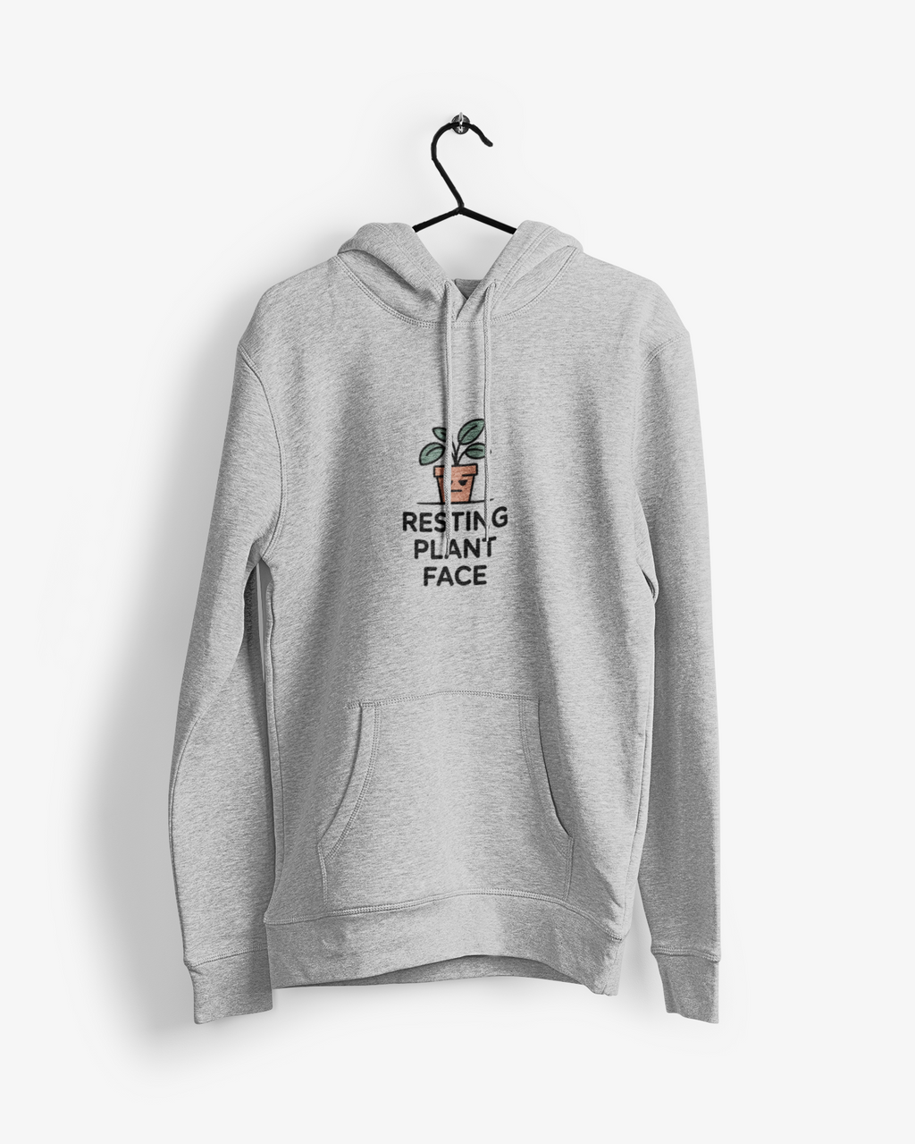 Resting Plant Face Hoodie — Cute Plant Lover Graphic Pullover