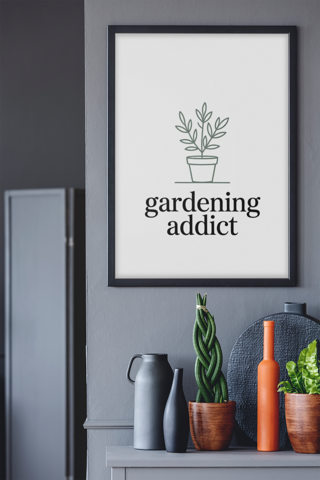 Rolled Poster — 'gardening addict' Minimal Plant Art Poster