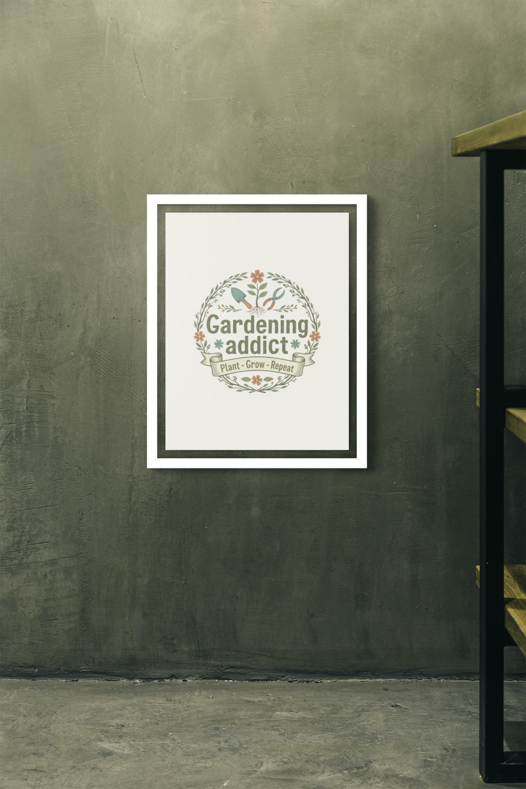 Gardening Addict Matte Poster — 'Plant • Grow • Repeat' Vertical Wall Art for Gardeners