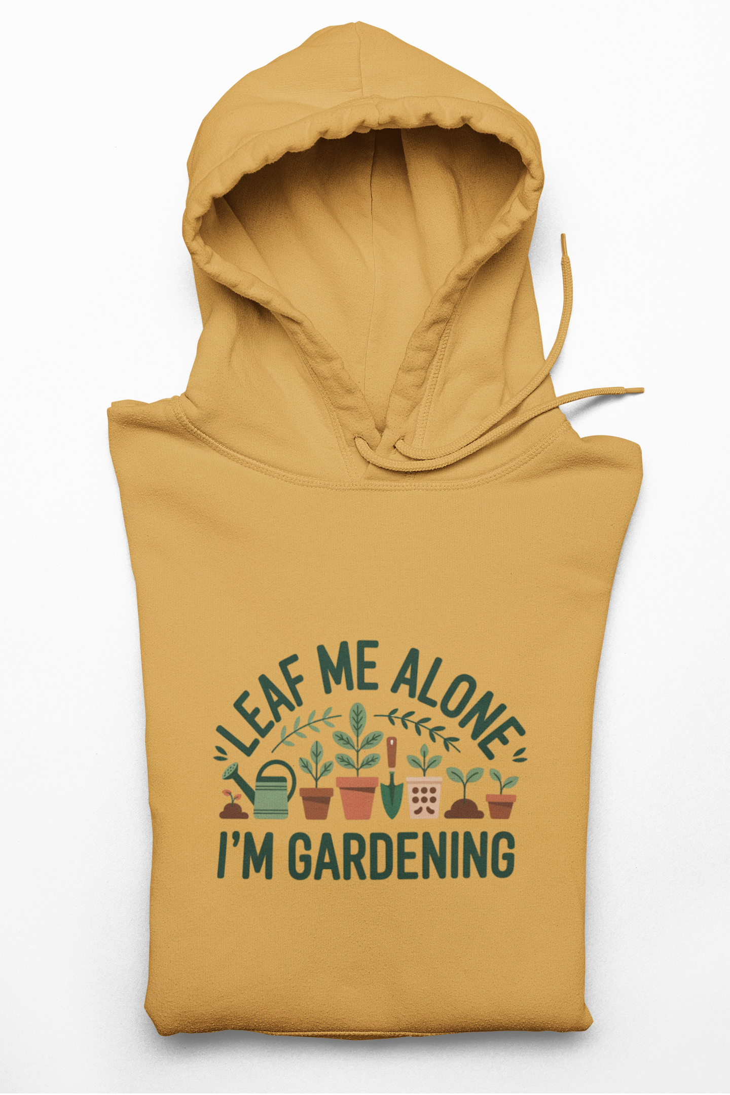 Gardening Hoodie — "Leaf Me Alone I'm Gardening" Cozy Plant Lover Sweatshirt