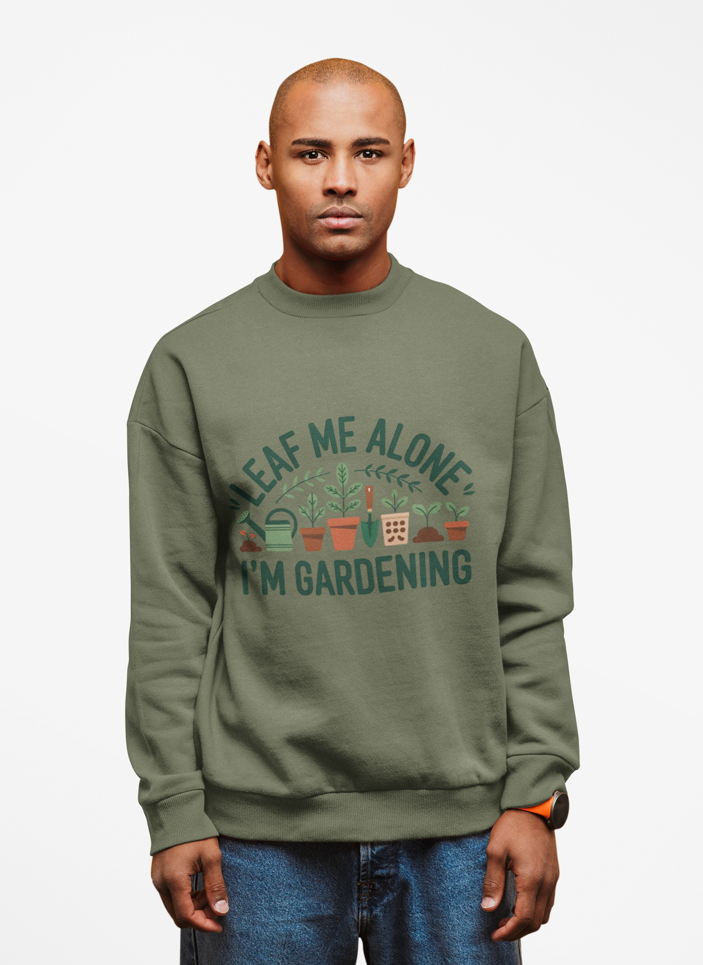 Gardening Crewneck Sweatshirt - "Leaf Me Alone I'm Gardening" Plant Lover Pullover