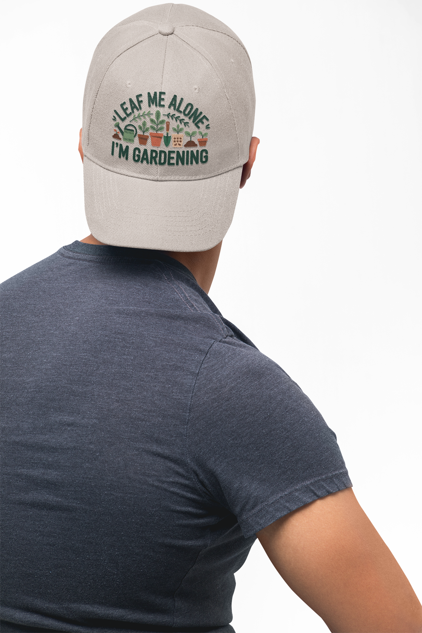 Gardening Dad Cap – "Leaf Me Alone I'm Gardening" Embroidered Hat