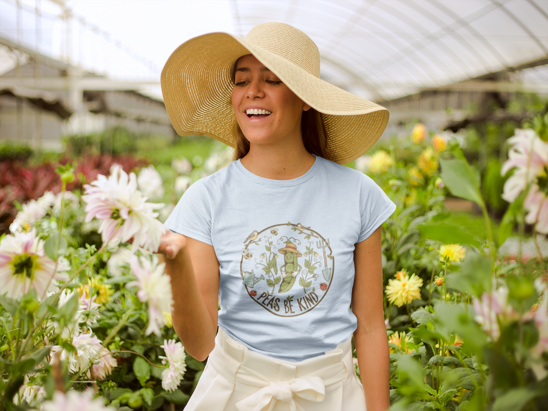 T-Shirt — "Peas Be Kind" Cute Garden Pea Illustration Tee