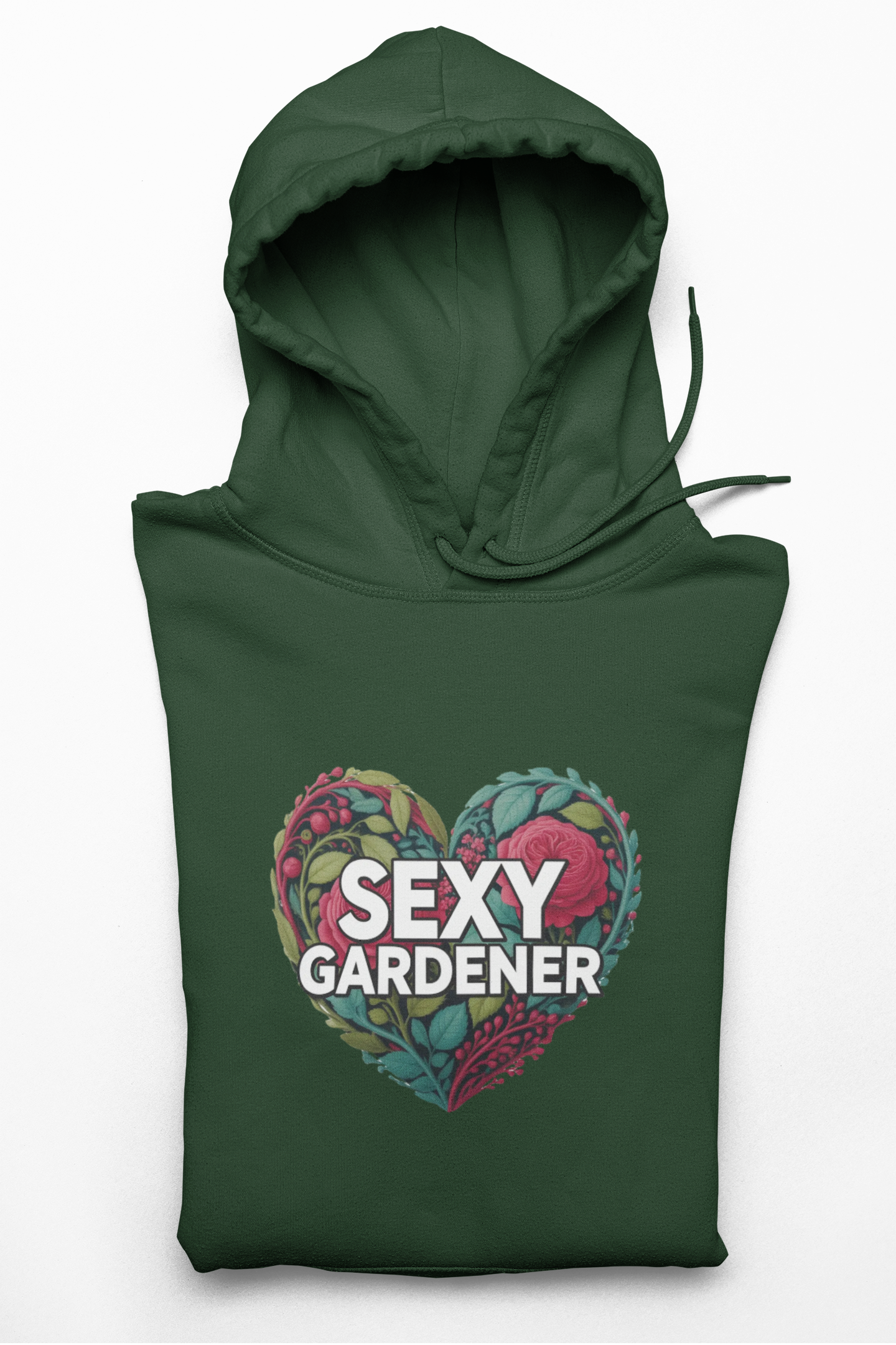 Sexy Gardener Heart Hoodie - Floral Split Heart Graphic Sweatshirt