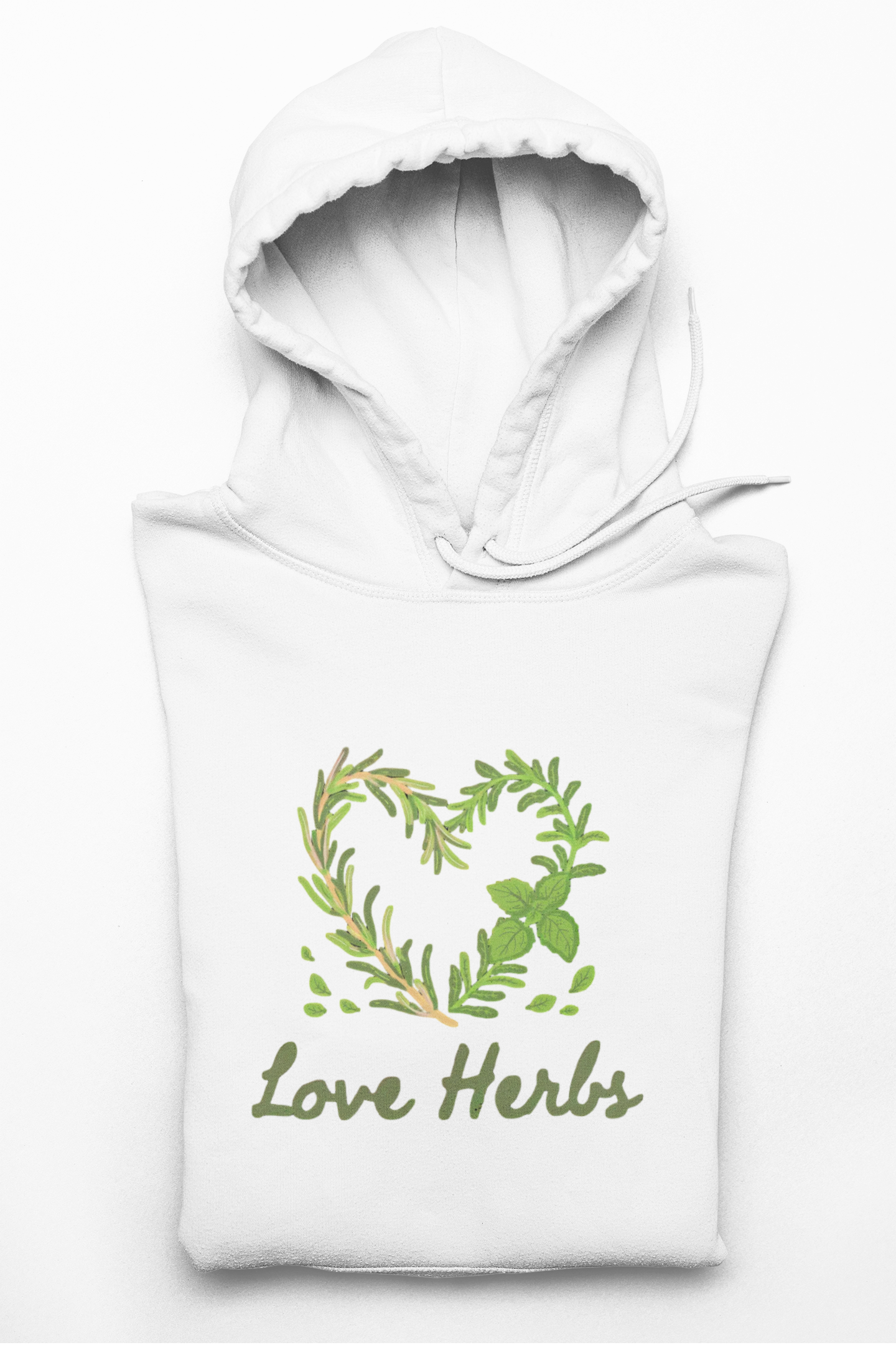 Herbal Heart Hoodie — "Love Herbs" Botanical Graphic Hoodie