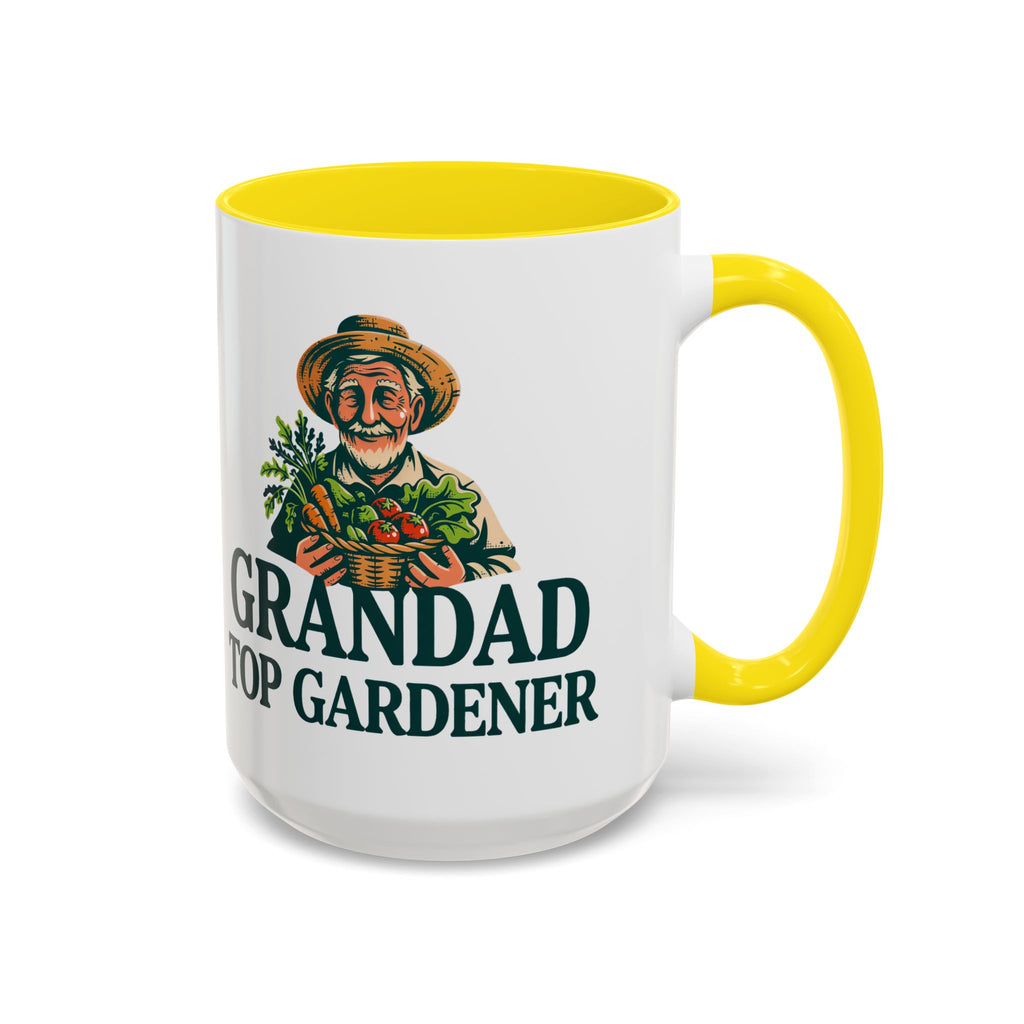 Grandad Top Gardener Accent Coffee Mug — 11/15oz Gift for Gardeners