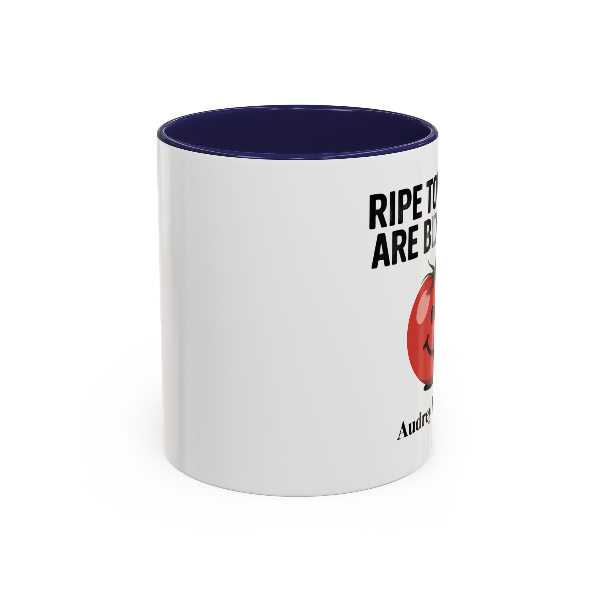 Accent Coffee Mug — "Ripe Tomatoes Are Beautiful" Audrey Hepburn Quote Mug