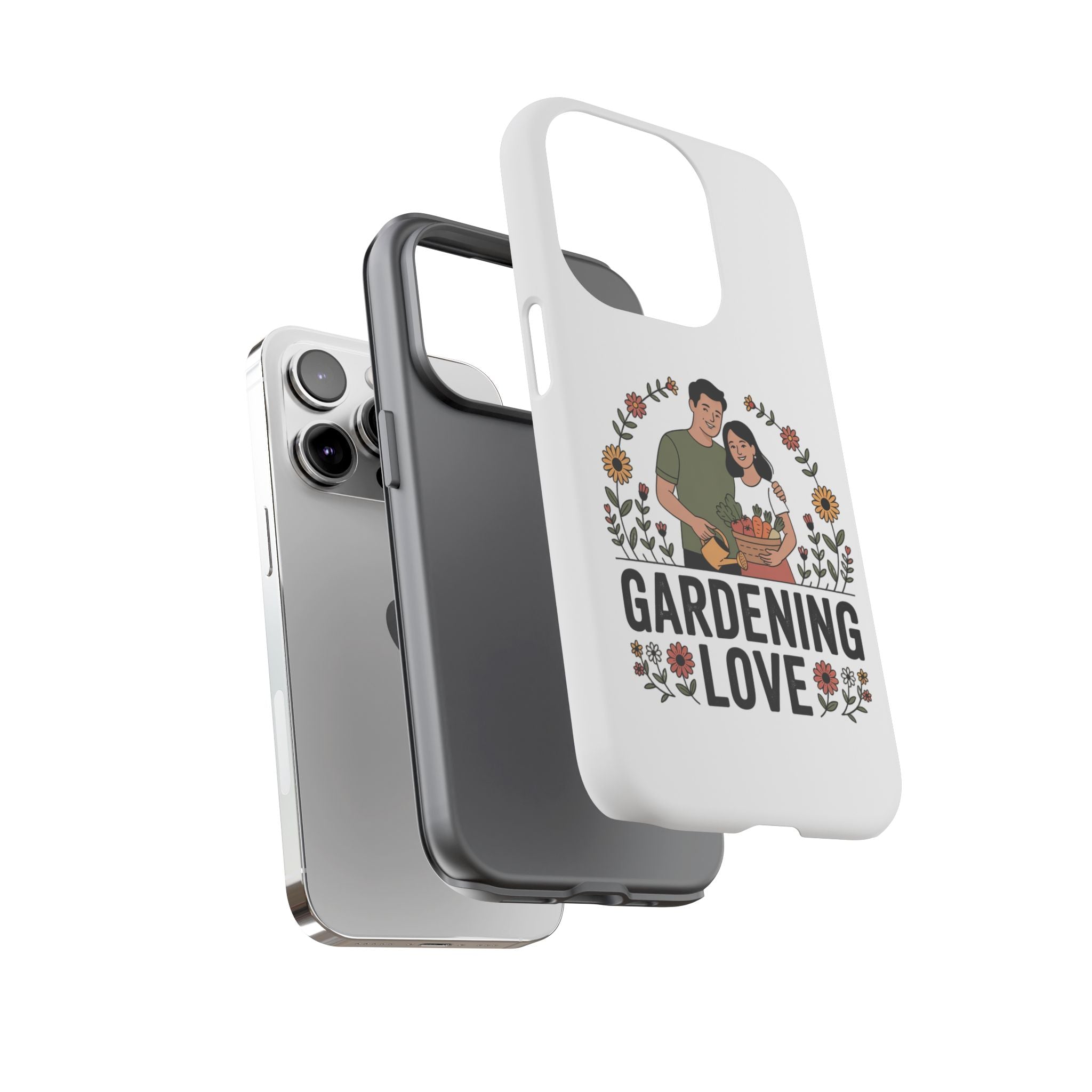 Gardening Love Phone Case — Floral Couple Protective Phone Cover