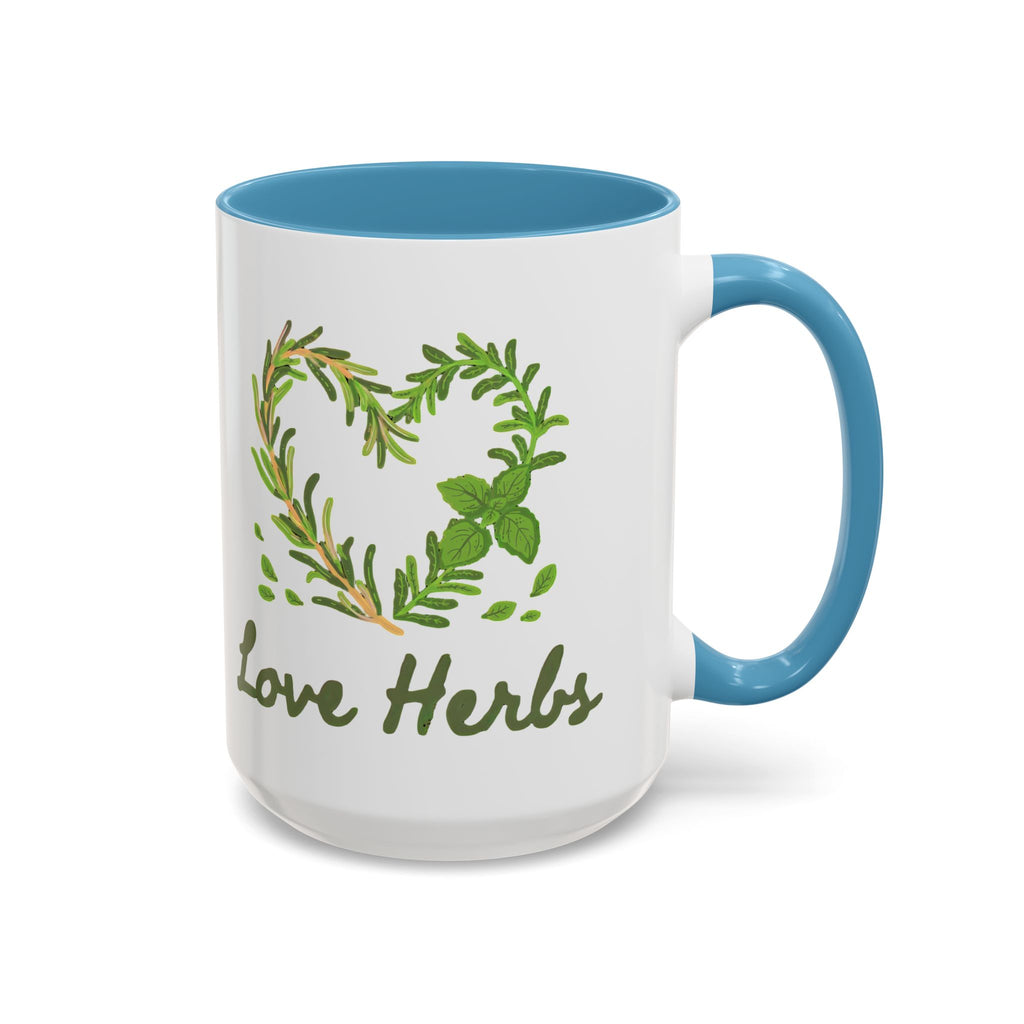 Herb Heart Accent Coffee Mug – “Love Herbs” Botanical Tea & Coffee Cup