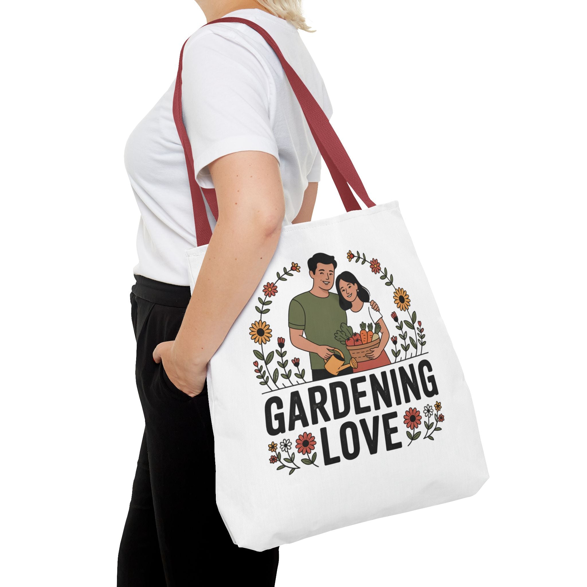 Gardening Love Tote Bag — Floral Couples Gardeners Market Bag