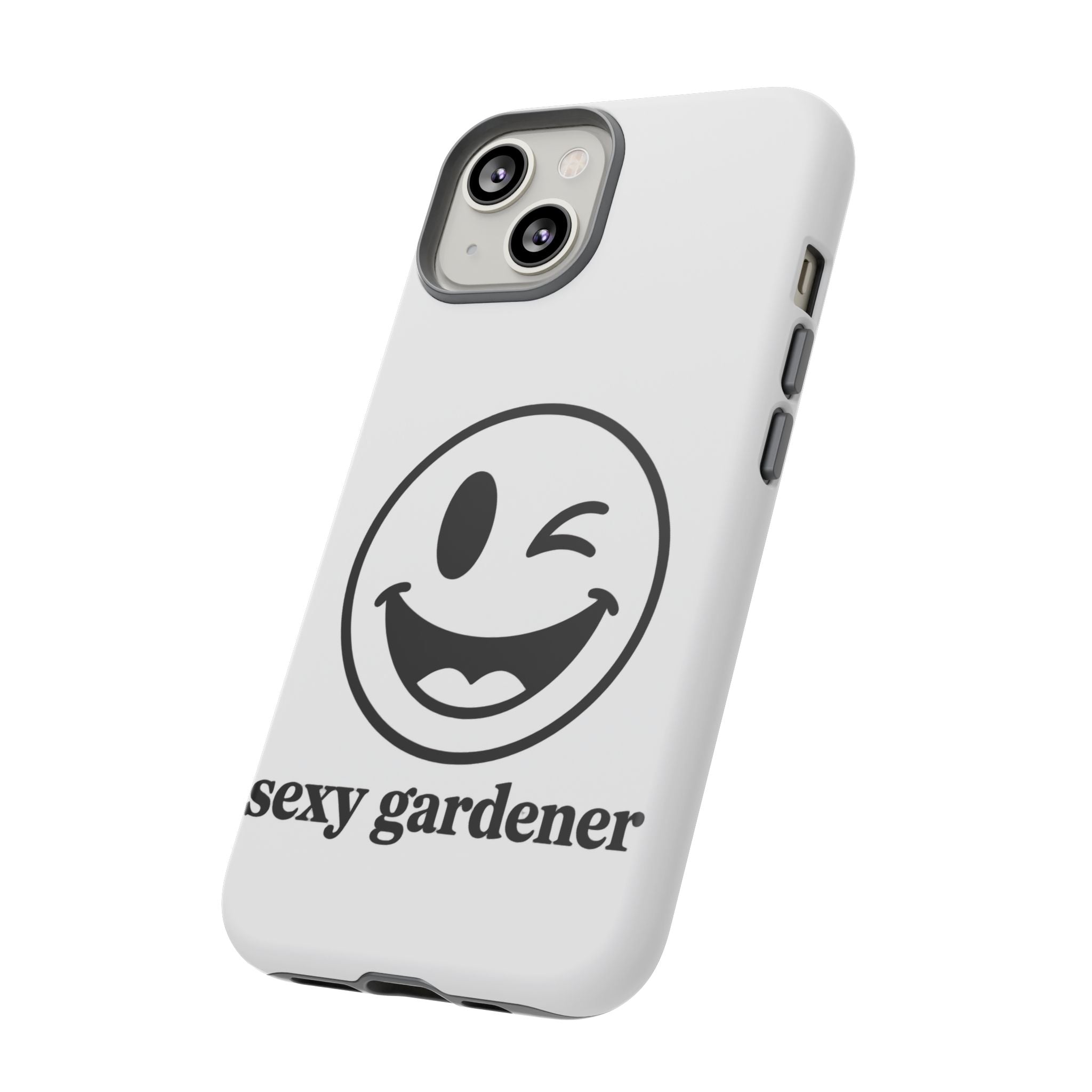 Phone Case — Winking Smiley “sexy gardener” Graphic