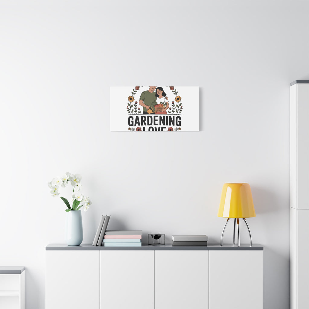 Gardening Love Canvas Print — Couple Gardening Wall Art