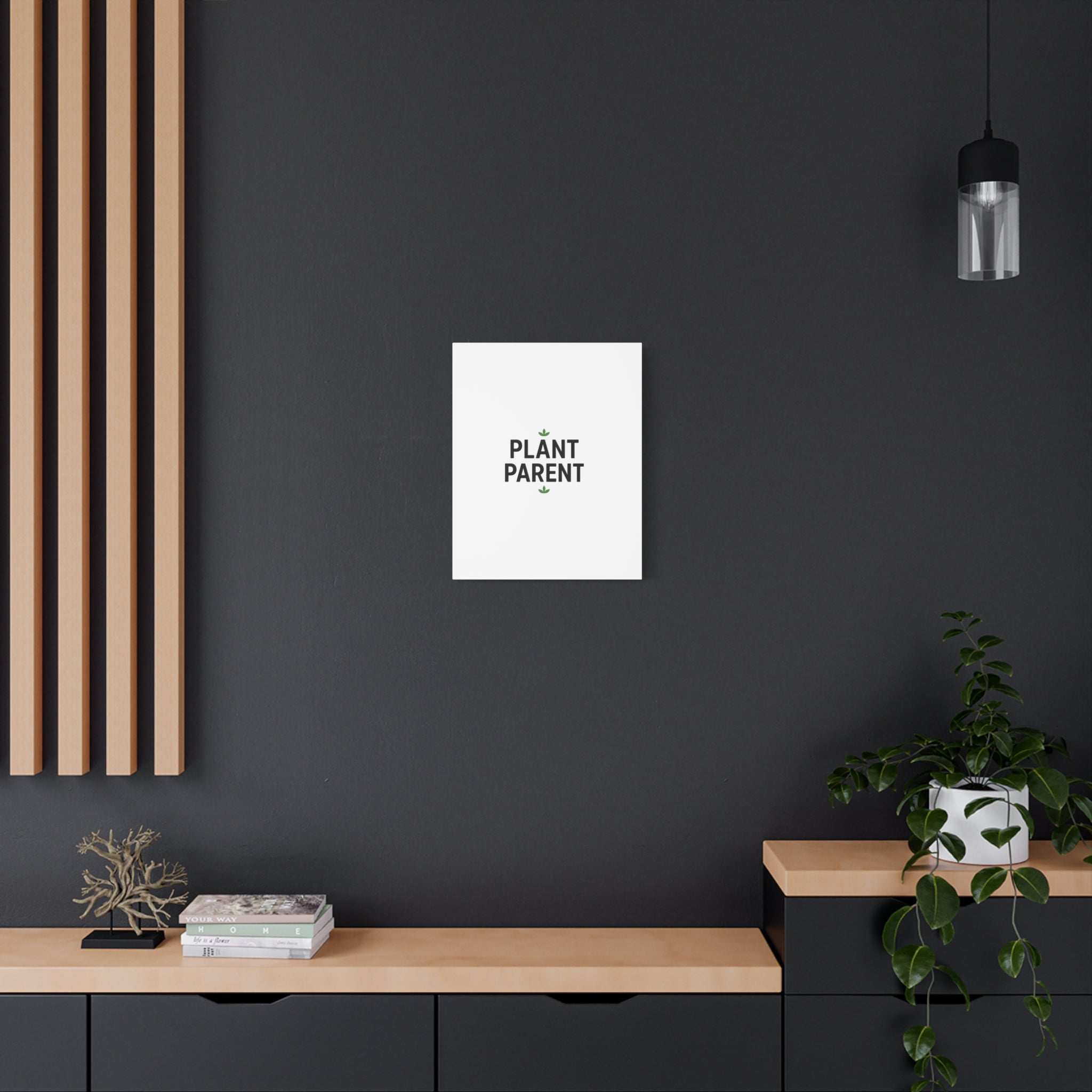Plant Parent Canvas Wall Art — Minimalist Botanical Typography Print