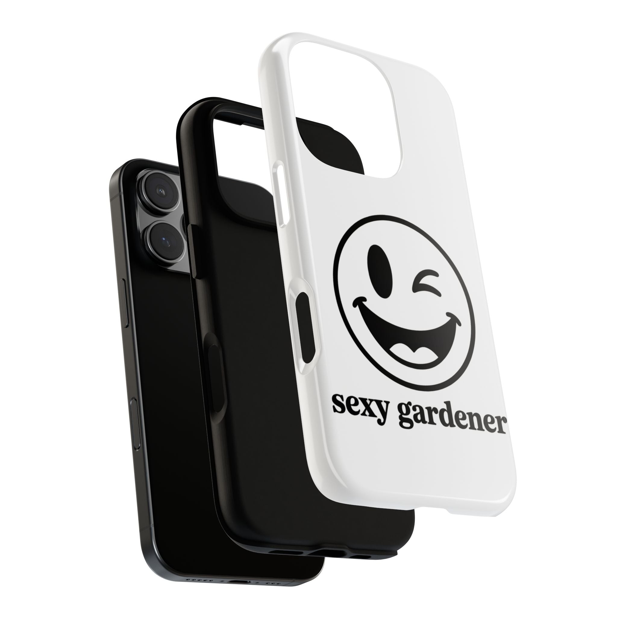 Phone Case — Winking Smiley “sexy gardener” Graphic