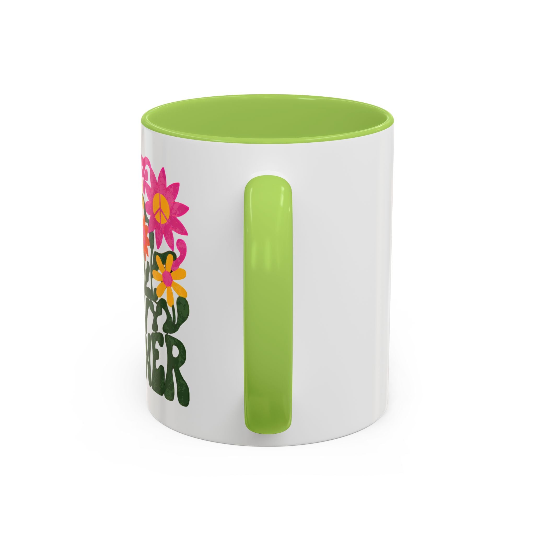 Groovy Gardener Accent Coffee Mug — Retro Floral Plant Lover Gift