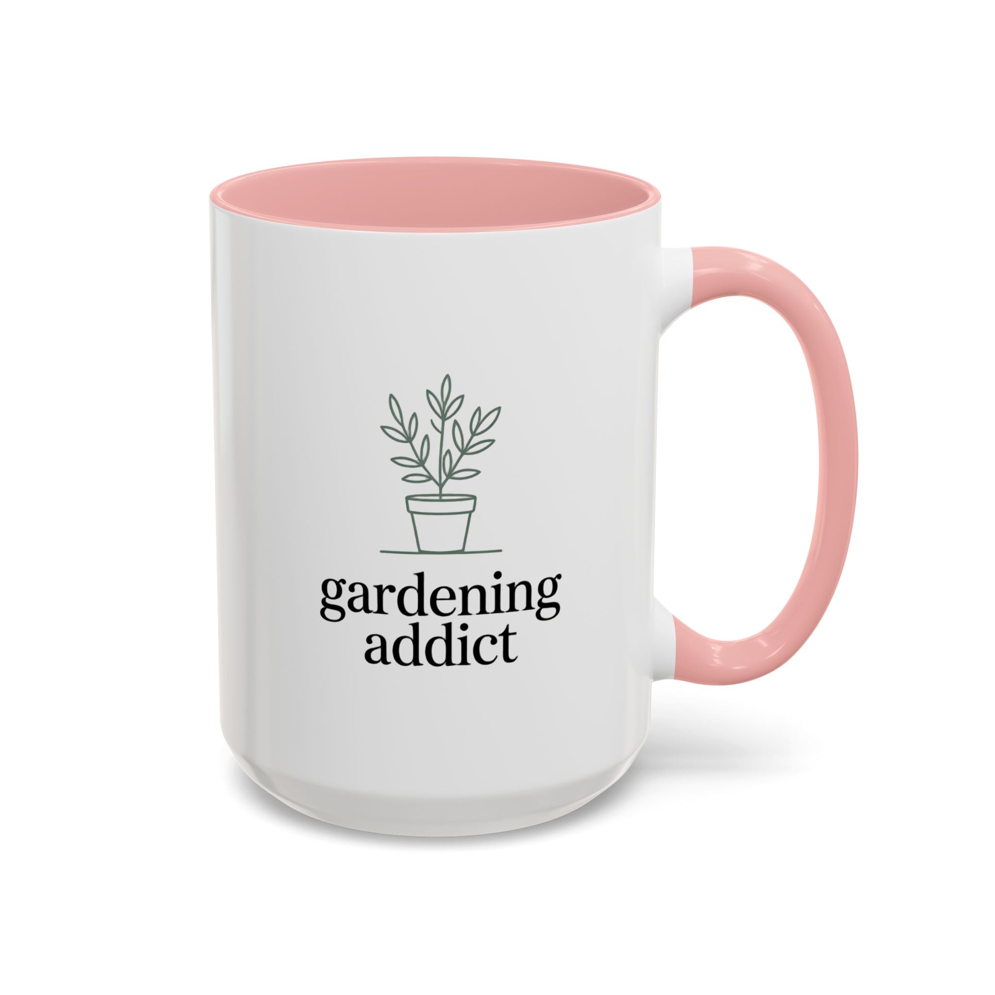 Gardening Addict Accent Coffee Mug — Plant Lover Ceramic Mug (11/15oz)