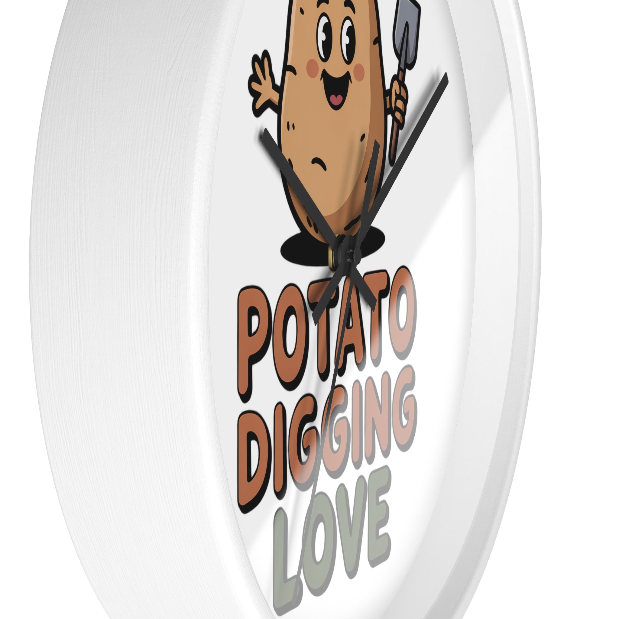 Potato Digging Love Wall Clock — Cute Gardener Kitchen Decor