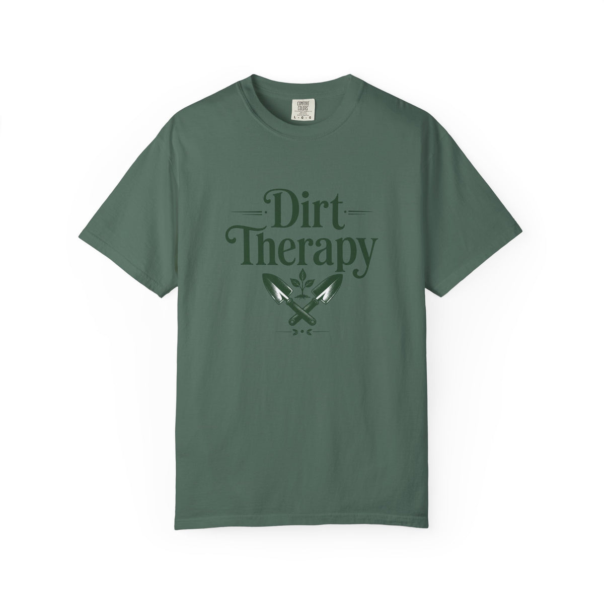 Dirt Therapy Garden T-Shirt — Gardener Shovel Floral Tee